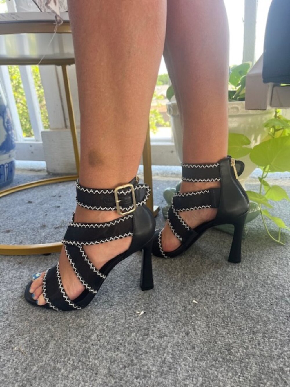 NEW Sexy Strappy Comfy black Heels 7 8.5 9 Karl Lagerfeld High Heels Sandals